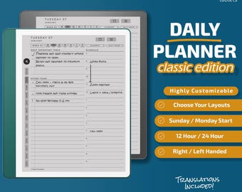 Daily Planner for Kindle Scribe Classic Edition, Templates for Kindle Scribe