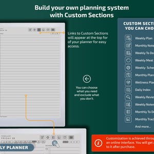 Sjablonen voor Supernote A5x-tablets, productiviteitspakket, planner, dagboek, vergaderingen, notitieboekje, projecten, pdf met hyperlink afbeelding 5