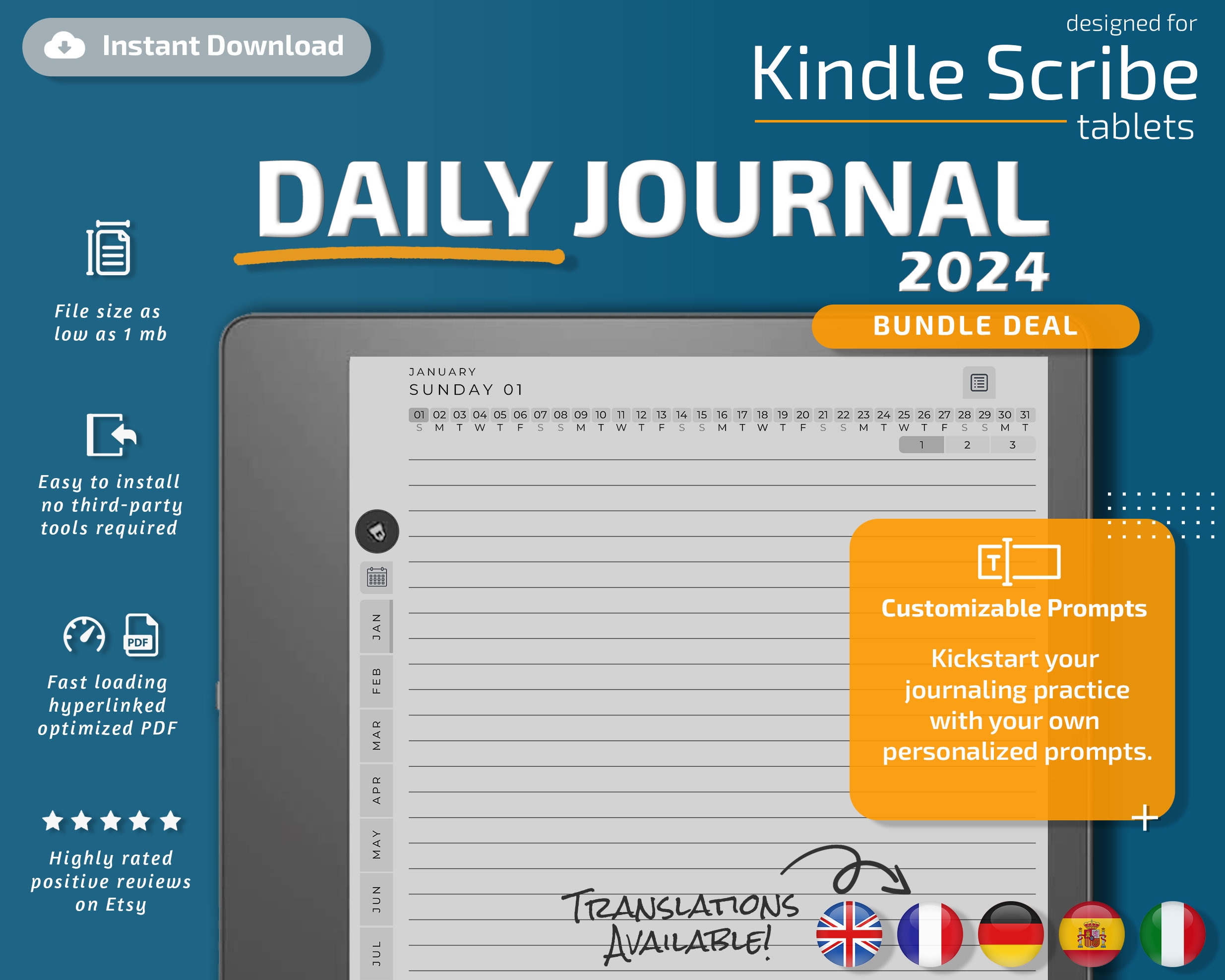 Daily Journal para Kindle Scribe, 2024, plantillas de Kindle