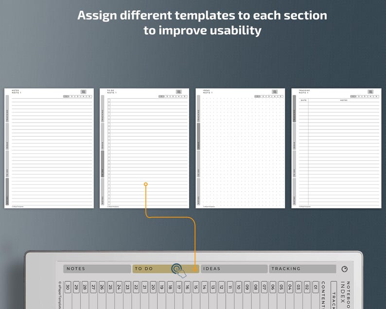 Smart Notebook for Remarkable Paper Pro tablets, eInk templates, hyperlinked PDF, to do list, cornell image 5