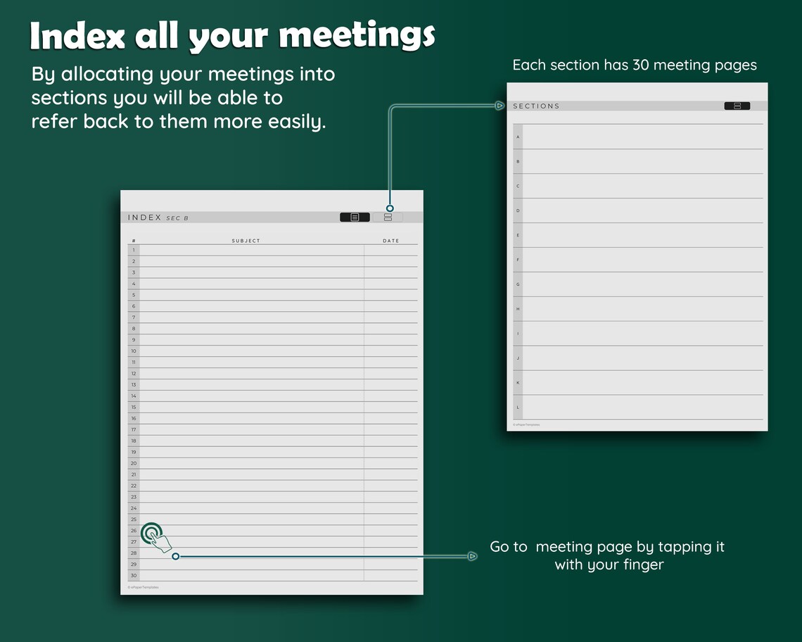Supernote Meeting Book Supernote Templates Meeting Minutes Etsy UK