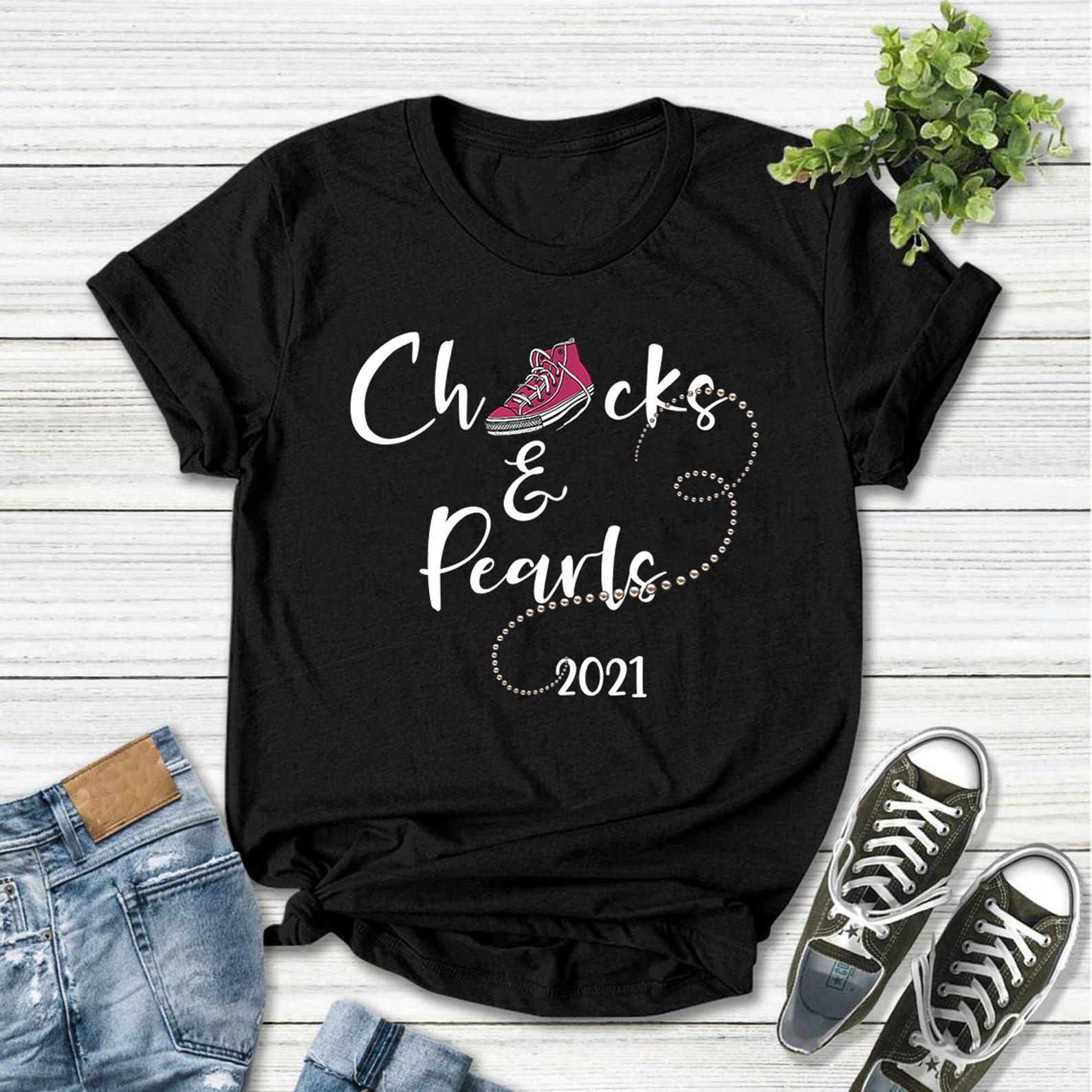 Chucks and Pearls T-Shirt Chucks Shirt 2021 Chucks T-shirt | Etsy
