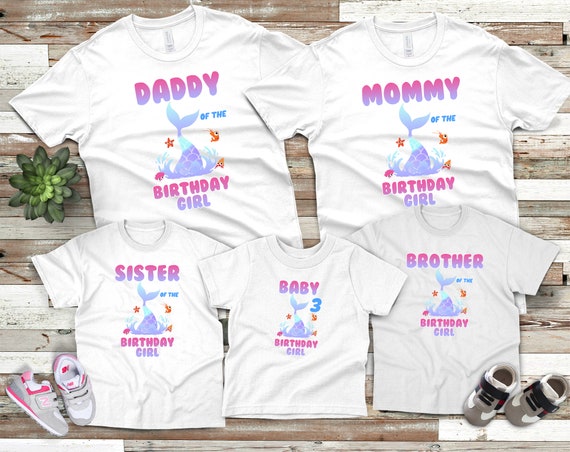 Mermaid Family Shirts Mermaid Birthday Girl Party Mer Mom | Etsy