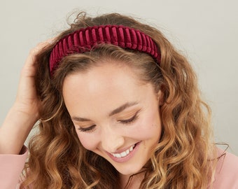 Velvet knotted headband - Macrame headband - Velvet Alice band - hair accessories - Velvet bridal - Party headband - Festival headband