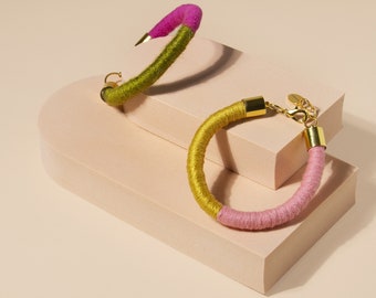 Colour block bracelet bangle - Etsy Design Awards 2022 Finalist - Bohemian inspired bracelet - Stacking bracelet