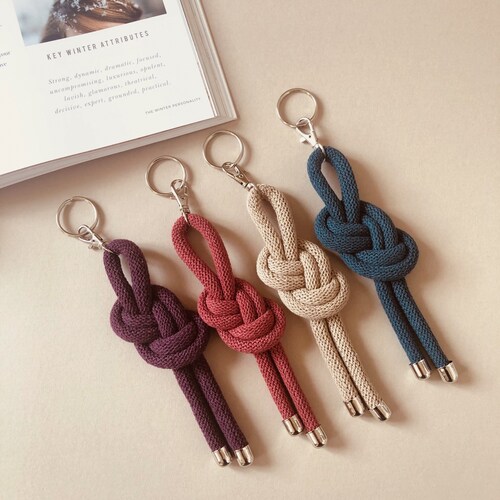 Knotted Rope Keyrings the Özlem Collection Cotton Cord Etsy