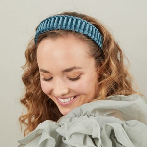 Velvet knotted headband Macrame headband Velvet Alice band hair accessories Velvet bridal Party headband Festival headband Teal