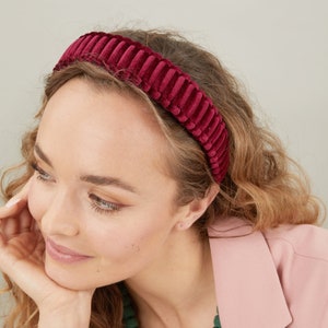 Velvet knotted headband Macrame headband Velvet Alice band hair accessories Velvet bridal Party headband Festival headband Wine red