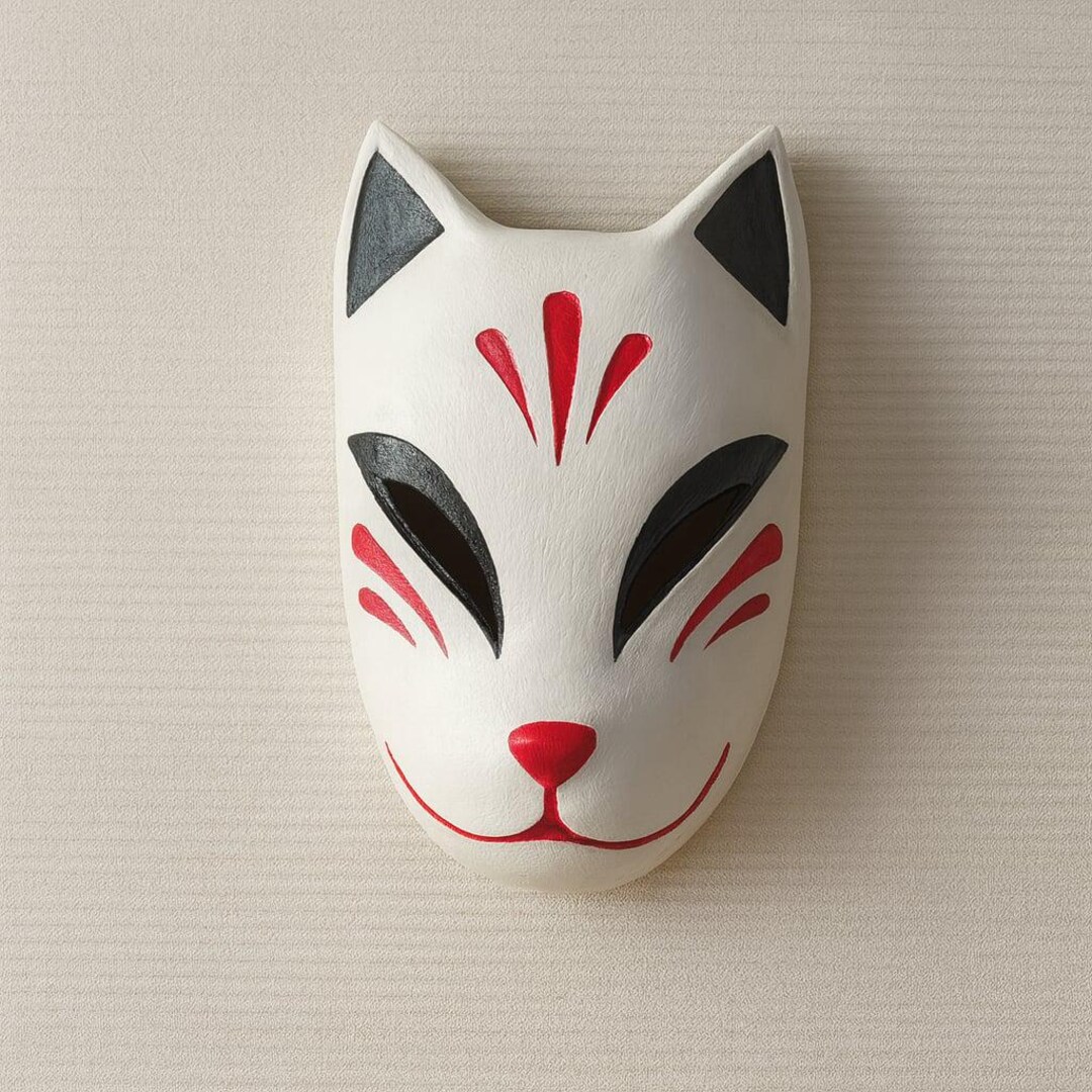 Kitnetsu Mask Kitsune Mask - Etsy