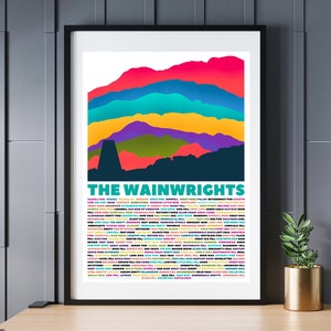 Personalised Wainwrights Print - Lake District - Colourful Wall Art Poster - Lake District National Park - Mountain Art