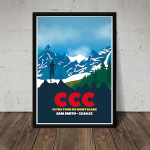 CCC Race- UTMB Ultra Tour Du Mont Blanc Print - Wall Art for Runners - Ultra Marathon Gift Poster - Personalised