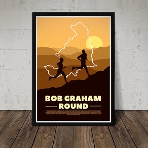 Bob Graham Round Print - Personalised Custom print for mountain lovers, trail runners.