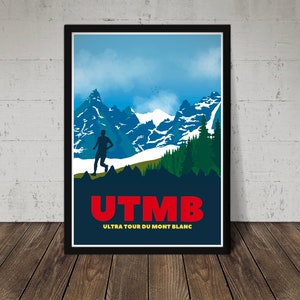 UTMB Ultra Tour Du Mont Blanc Print - Wall Art for Runners - Ultra Marathon Gift Poster - Can be Personalised