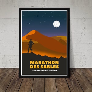 Mds Marathon Des Sables Print - Wall Art for Runners - Ultra Marathon Gift Poster - Personalised
