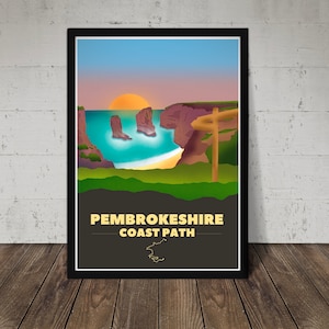 Pembrokeshire Coast Path Print: Wales Coastal Art (Personalised)