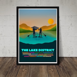Lake District SUP Print: Paddle Board Wall Art, Personalizable
