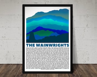 Impresión de Wainwrights: Póster de Lake District Fells, regalo para excursionistas