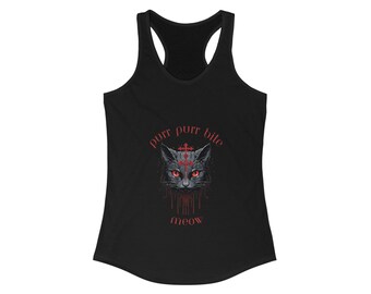Purr Purr bite! Gothic Cat Racerback Tank