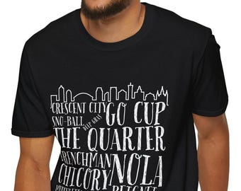 NOLA Graphic T-Shirt, Fun Unisex Tee for New Orleans Lovers, Perfect for Mardi Gras, Travel, Casual Wear, City Pride