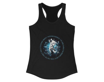 Dark Alice in Wonderland themed Racerback Tank