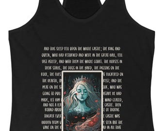 Sleeping beauty with quote Racerback Tank