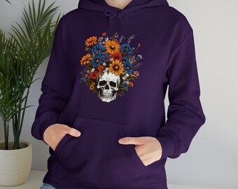 Skull and Wildflowers Fall Sweatshirt