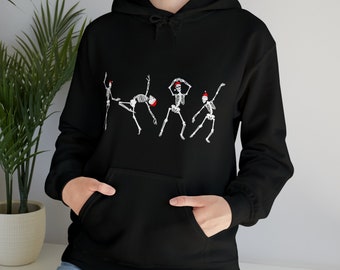Christmas dancing Skeleton Holiday Hoodie