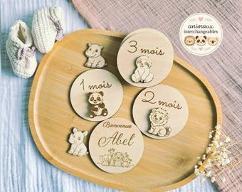 Baby photo milestone cards / personalized birth gift / baby photo keepsake