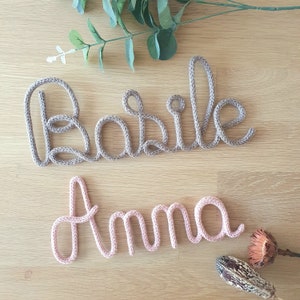 Knitting first name / personalized first name / wire