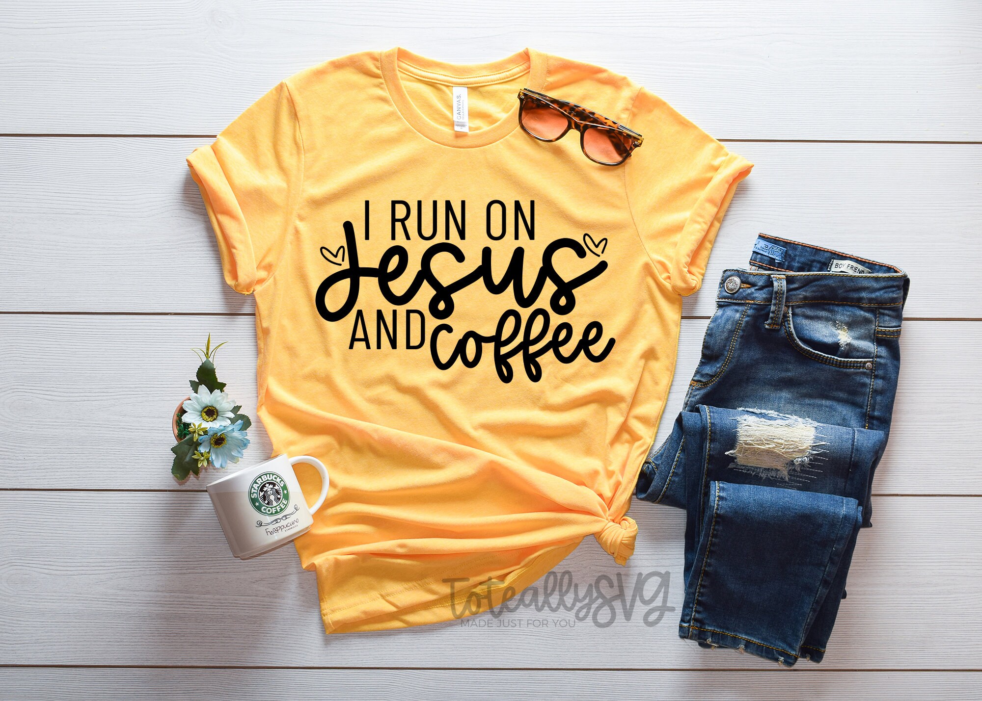 I Run on Jesus and Coffee. Christian SVG File. Faith SVG | Etsy