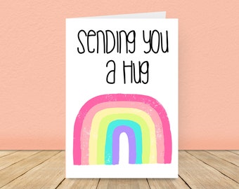 Sending a Hug Card, Sending a Hug in the Post, Rainbow Hug Card