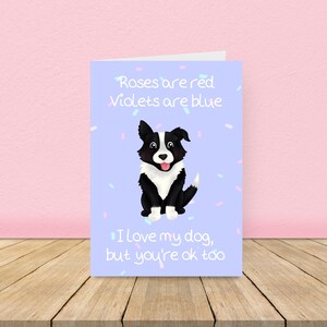 Le rose sono rosse - Dog Love - Biglietto Border Collie / Biglietto divertente per San Valentino / Biglietto divertente Dog Love / Biglietto anniversario Border Collie