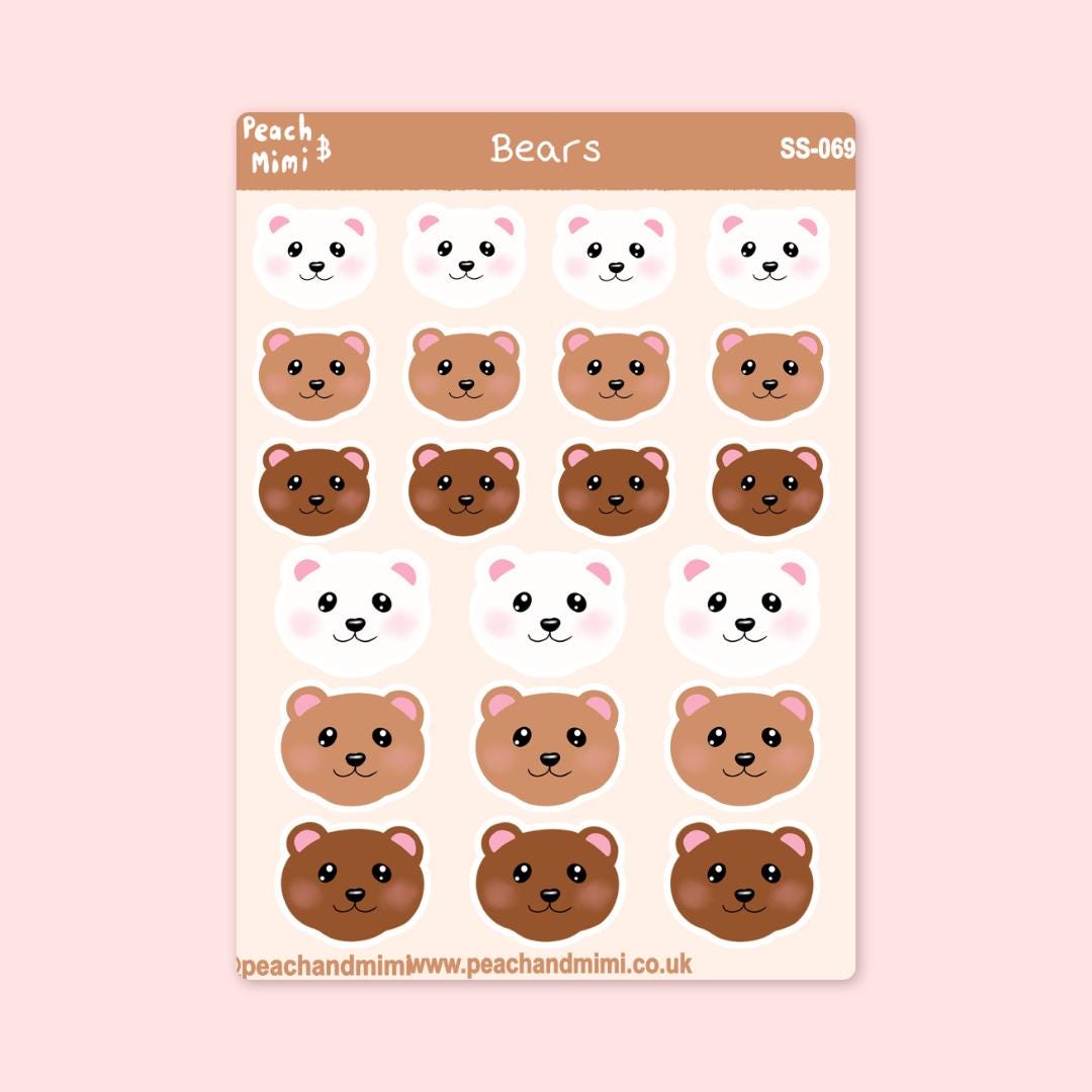 Bears Sticker Sheet - Etsy