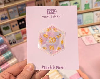 D20 Glitter Vinylklistermärke
