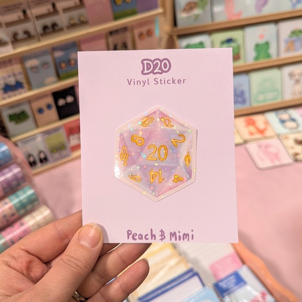D20 Sparkle Vinyl Sticker