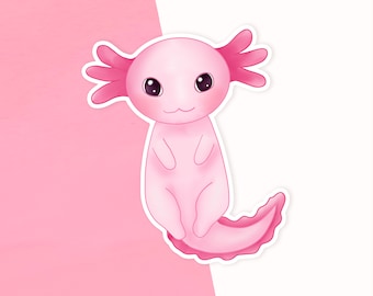 Axolotl Matte Vinyl Sticker, Vinyl Sticker, Cute Planner Sticker, Axolot Sticker