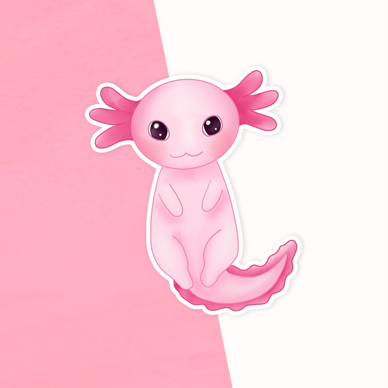 Axolotl Matte Vinyl Sticker, Vinyl Sticker, Cute Planner Sticker, Axolot Sticker image 1