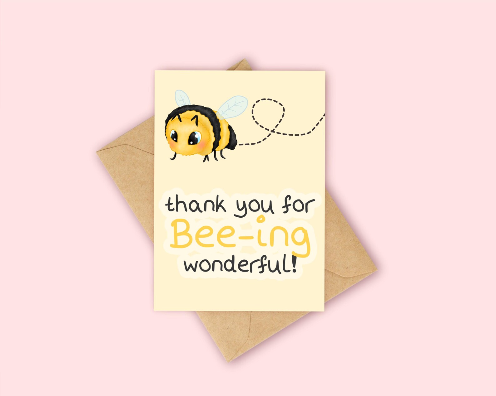 Bee Thank You Card, Kawaii Thank You Card, Thank You for Being ...
