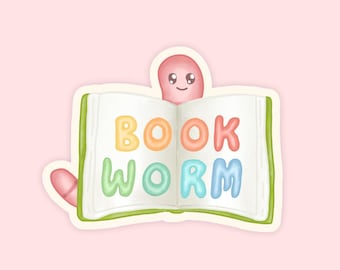 Bookworm Vinyl Sticker