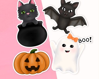 Halloween Cuties Sticker Pack, Vinyl Sticker, Halloween Stickers, Spoopy Stickers