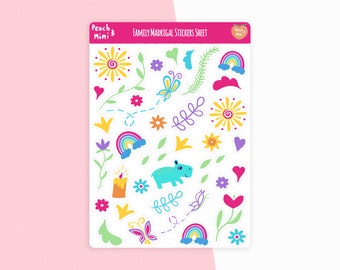 Colourful plants and Animals Sticker Sheet,  Colourful Sticker Sheet,