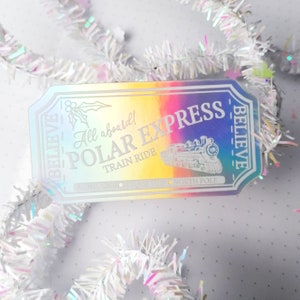 Holograficzna naklejka winylowa na bilet Polar Express