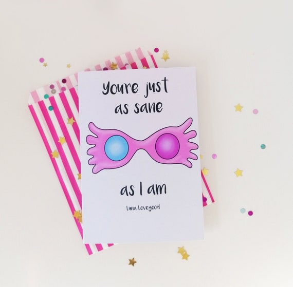Luna Lovegood Greetings Card, Magical Birthday Card, Harry Potter Inspired Card, A5 Card
