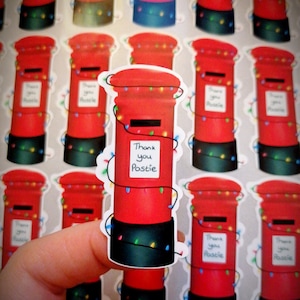 Weihnachten Thank you Postie Sticker Sheet, Danke Post Aufkleber, Danke Postie
