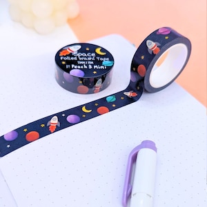 Space goud verijdelde washitape, Space Washi-tape, planner ruimte, folie Space Washi