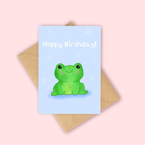 Hoppy Birthday | Frog Birthday Card | Frog Pun Birthday Card | Card For Frog Lover