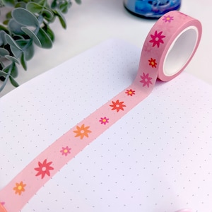 Washi floreale al tramonto, nastro washi floreale, nastro washi floreale, disposizione floreale per planner, disposizione del planner al tramonto