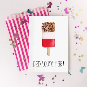 Papa du bist toll, Papa Geburtstagskarte, Grußkarte, Ice Lolly Geburtstagskarte, Papa Geburtstag, Fab Geburtstag