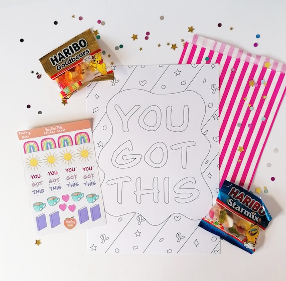 You Got This Little Box of Joy, Colouring Sheet, Sticker Sheet, You Got This, Letterbox Gift, Mindfulness, Happy Post