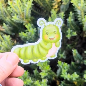 Caterpillar Vinyl Sticker, Cute Caterpillar Sticker